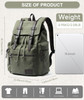MOYYI Vintage Canvas Backpack for Men Olive Green Rucksack Fit 15.6 inch Laptop Retro Flap Daypack for Casual Hiking Travel Commute