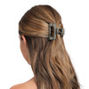 France Luxe Cutout Rectangle Claw Clip - Opera Silver