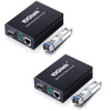 A Pair of Gigabit Single Mode LC Fiber Media Converter, with 2 Pcs SFP LX Modules, 1.25G/s Fiber to Ethernet Converter, 1000Base-LX to 10/100/1000bas