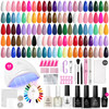 Beetles Gel Nail Polish Kit with U V Light, 68 Pcs Gel Nail Kit 35 Colors Emotional Spectrum with Base Matte&Glossy Top Coat Soak Off Nails Supplies
