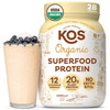 KOS Vegan Protein Powder Erythritol Free, Vanilla USDA Organic - Pea Protein Blend, Plant Based Superfood Rich in Vitamins & Minerals - Keto, Dairy F