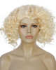 ANOGOL Hair Cap+ Blonde Curly Wig for Women 613 Wig Short Blonde Cosplay Wigs Adult Pelucas De Mujer Synthetic Wigs Halloween Party Costume