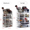 Cq acrylic Clear Makeup Storage Organizer Care Large Cosmetic Display Cases Stackable Storage Box With 10 Drawers For Dresser,Pack of 1