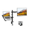 UPGRAVITY Monitor and Laptop Mount, Monitor Arm with Vented Tray for 13" to 27" LCD Computer Screens and Notebook up to 17 inch, Fully Adjustable Lap