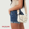 True Religion Women's Crossbody Bag, Mini Purse Handbag with Adjustable Shoulder Strap and Coated Hardware, Ivory