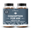 Eu Natural Conception for Him - Male Fertility Supplements with Ashwagandha, Folate & Zinc - Sperm Count, Motility & Strength Support - Fertility Sup