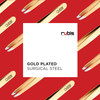Rubis Classic Stainless Steel Slanted Tweezers for Precise Eyebrows and Hair Removal, The Gold Collection, Gold, 1K103