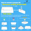 Vaunn Medical Adjustable Bathtub Safety Rail Shower Grab Bar Handle, Stainless Steel, White