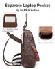 FADEON Laptop Backpack for Women Leather Travel Backpack with Laptop Compartment, Designer Ladies Computer Backpacks Coffee