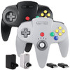 2 Pack 2.4 GHz Wireless N64 Switch Online Controller, USB & N64 Receiver, Compatible with Windows PC iOS Mac Raspberry Pi, N64 / Switch Online/NSO -