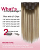 Moresoo Hair Extensions Clip in Human Hair Balayage Double Weft Clip in Hair Extensions Human Hair Ombre Brown to Light Brown with Blonde 7Pieces 120