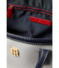 Tommy Hilfiger Liv II Convertible Satchel Color-Block Pebble PVC White Greige/Basket Brown/Tommy Navy One Size