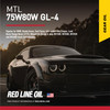 Red Line 50204 SAE 75W80 API GL-4 Manual Transmission and Transaxle Lubricant (MTL) Car Gear Oil - 1 Quart (4 Pack)