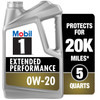 Mobil 1 Extended Performance Full Synthetic Motor Oil 0W-20, 5 Quart