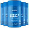 OMAPURE Fish Oil Supplements with Omega 3 Fatty Acids (5 Bottle, 120 Softgels) - High EPA, DHA, & IFOS Fish Oil Pills Support Heart & Joint Health -