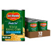 Del Monte FRESH CUT 50% Reduced Sodium Golden Sweet Whole Kernel Corn, Canned Vegetables, 12 Pack, 15.25 oz Can