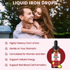 Liquid Iron Supplement for Women & Men Iron Drops Iron Supplements for Anemia with Folate, Vitamin C, B12 for Red Blood Cell Support-Grape, 2 Fl Oz