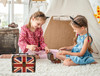 WaaHome Treasure Box 7.1'' British Flag Decorative Wooden Jewelry Keepsake Storage Box with Lids - Vintage Treasure Chest for Kids Girls Women Men, H