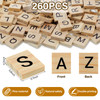Qunclay 260 Pcs Wood Letter Tiles Wooden Tiles DIY Wooden Letters Double A-Z Capital for Crafts, Pendants, Spelling, Christmas Holiday Crafts DIY Alp