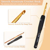 Aeelike 31pcs Crochet Hook Set, Black Gold Crochet Hooks Ergonomic with Grips for Arthritic Hands, Crochets Needles Set with Knitting & Crochet Suppl