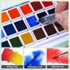 MeiLiang Watercolor Paint Set, 36 Vivid Colors in Pocket Box with Metal Ring and Watercolor Brush, Perfect for Students, Beginners and More
