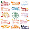 INFUNLY 15PCS Merry Christmas Die Cuts for Card Making Words Die Cuts Happy Birthday Metal Cutting Dies Xmas Die for DIY Scrapbooking Photo Album for