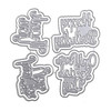 Trdxxx Just for You, Happy Birthday, Thank You, on Your Special Day 4 Sets Words Metal Cutting Dies for Scrapbooking DIY Photo Album Card Making Deco