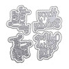 Trdxxx Just for You, Happy Birthday, Thank You, on Your Special Day 4 Sets Words Metal Cutting Dies for Scrapbooking DIY Photo Album Card Making Deco