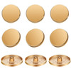 Chuangdi 30 Pieces Metal Flat Button Alloy Shank Round Shaped Sewing Button for Women Suit Woolen Coat Shirt Trousers Sewing Crafts(15 mm,Gold)