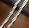 FQTANJU 5 Yard Pearls Lace Ribbon Applique Pearl Fringe for Wedding Applique Party White