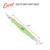 Excel Blades Fit Grip Craft Knife 3-Pack With #11 Ultra-Sharp Carbon Steel Angled Blade  Precision Hobby Knife with Contoured Rubberized Grip for DI