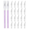 uxcell 2pcs Exacto Art Craft Hobby Knives Precision Utility Knife Set with 20pcs Extra #11 Blades, for Carving Crafting Scrapbooking Stencil Paper Wo