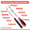 Precision Utility Craft and Exacto Knife Set - Premium Hobby Knife Cutting Tool with Sharp Blades for Architectural Models, Carving Pumpkins/Stencils