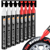 SELEAD Tire Marker White Red - 8 Pack Paint Pens for Car Tires Lettering, Premium Professional Oil Based Ink, Waterproof Quick Drying Non-Fading Perm