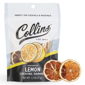 Collins Dehydrated Lemon Cocktail Garnish Slices, 1.3 oz, Perfect for Whiskey Sours, Martinis, Mocktails & Desserts  Premium Drink & Food Garnish 