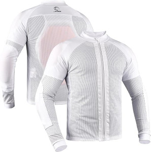 J.A.G. Motorcycle Mesh Shirt for Men with CE Certified Protective Padded Armors | All Season Motorcycle Riding Shirt White