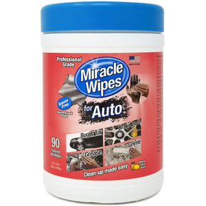 MiracleWipes for Automotive, All Purpose Cleaning Wipes for Hands, Auto Interior, Exterior, Detailing, Remove Grease, Lubricant, Sticky Adhesive, Gri