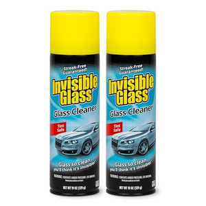 Invisible Glass 91164-2PK Premium Aerosol Glass Cleaner Spray for Car Windshields and Windows, Automotive and Home Window Cleaner, Streak-Free, Ammon