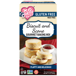 XO Baking Co. Gluten Free Biscuit and Scone Gourmet Baking Mix; Non GMO; Kosher; Rice Free; Dairy Free, Peanut Free; Soy Free, No Preservatives; No A