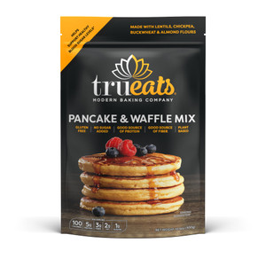 TruEats Pancake & Waffle Mix: Diabetic Friendly, Protein & Fiber Rich, Low Glycemic & Gluten Free, No Sugar Added, Vegan Friendly, Dairy Free, Plant