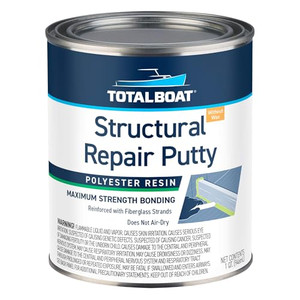 TotalBoat Polyester Structural Repair Putty - Marine Grade Long Strand Fiber Fiberglass Reinforced Filler for Boat and Automotive Repair (Quart Kit)