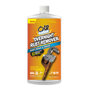 Oil Eater Overnight Rust Remover - Safe & Easy Soak for Tools, Auto Parts, Antiques, 32oz Concentrate - Makes 1-Gallon