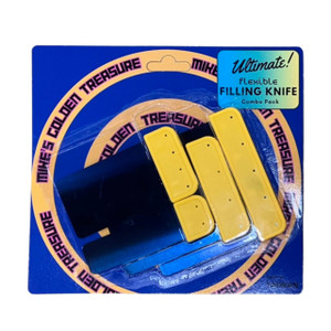 Mike's GT Body Filler Spreader Assortment 4 Pack - Coated Spring Steel, Rubber Grip - Precision Tools for Body Filler/Car Putty/Spreader/Scraper Appl