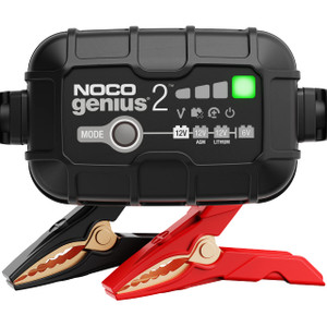 NOCO GENIUS2: 2A 6V/12V Smart Battery Charger  Automatic Maintainer, Trickle Charger & Desulfator with Overcharge Protection & Temperature Compensat