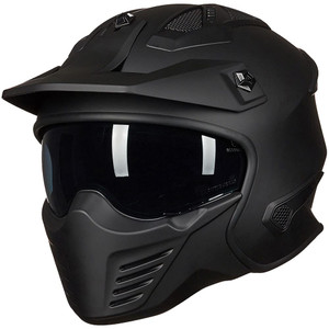ILM Open Face Motorcycle 3/4 Half Helmet for Dirt Bike Moped ATV UTV Motocross Cruiser Scooter DOT Model 726X (Matte Black,M)