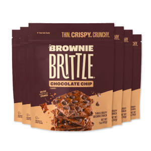 Brownie Brittle  Original Chocolate Chip Thin and Crispy Sweet Snacks, Family Size (Pack of 6, 5 oz), Rich Gourmet Brownie Bites Dessert