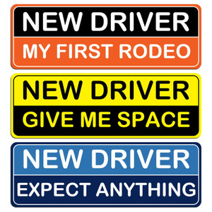 HINGTAI 3Pcs Magnetic Student Driver Stickers, Custom Theme, Plastic Material, Metal Surface, Car Bumper Decals