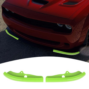 PDKLIN for Challenger Front Bumper Lip Splitter Protector Cover Trim for 2015-2023 Dodge Challenger GT RT SRT Green Exterior Accessories 2pcs