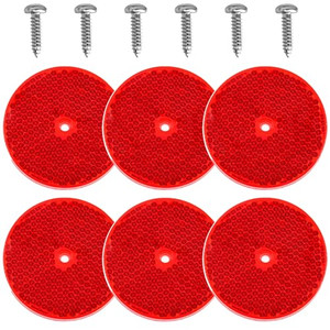 smseace 12pcs Safety Reflectors Red Round Reflectors 3inch with Stainless Steel Screw Used for Mailboxes,Driveway,Tunnels,Post,Cars,Trailer Reflector