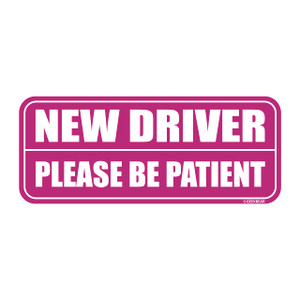 GEEKBEAR New Driver Car Magnet - Colorful, Reflective, Weather-Resistant - Rectangular 8.7 x 3.5 in (Pink/Pink)